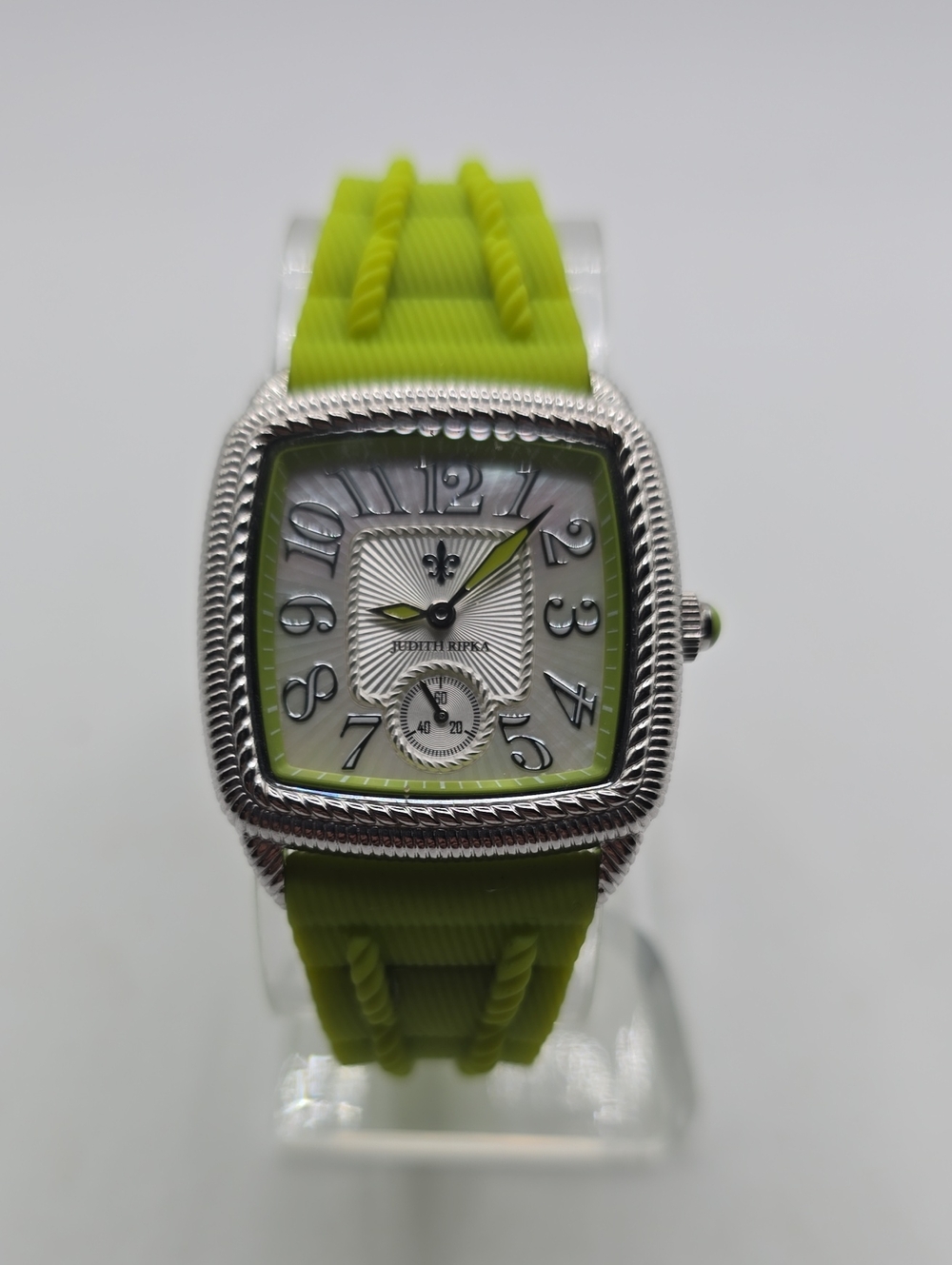 Judith Ripka Silicone Lime Green Watch